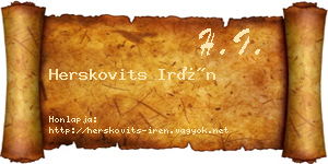 Herskovits Irén névjegykártya