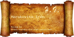 Herskovits Irén névjegykártya